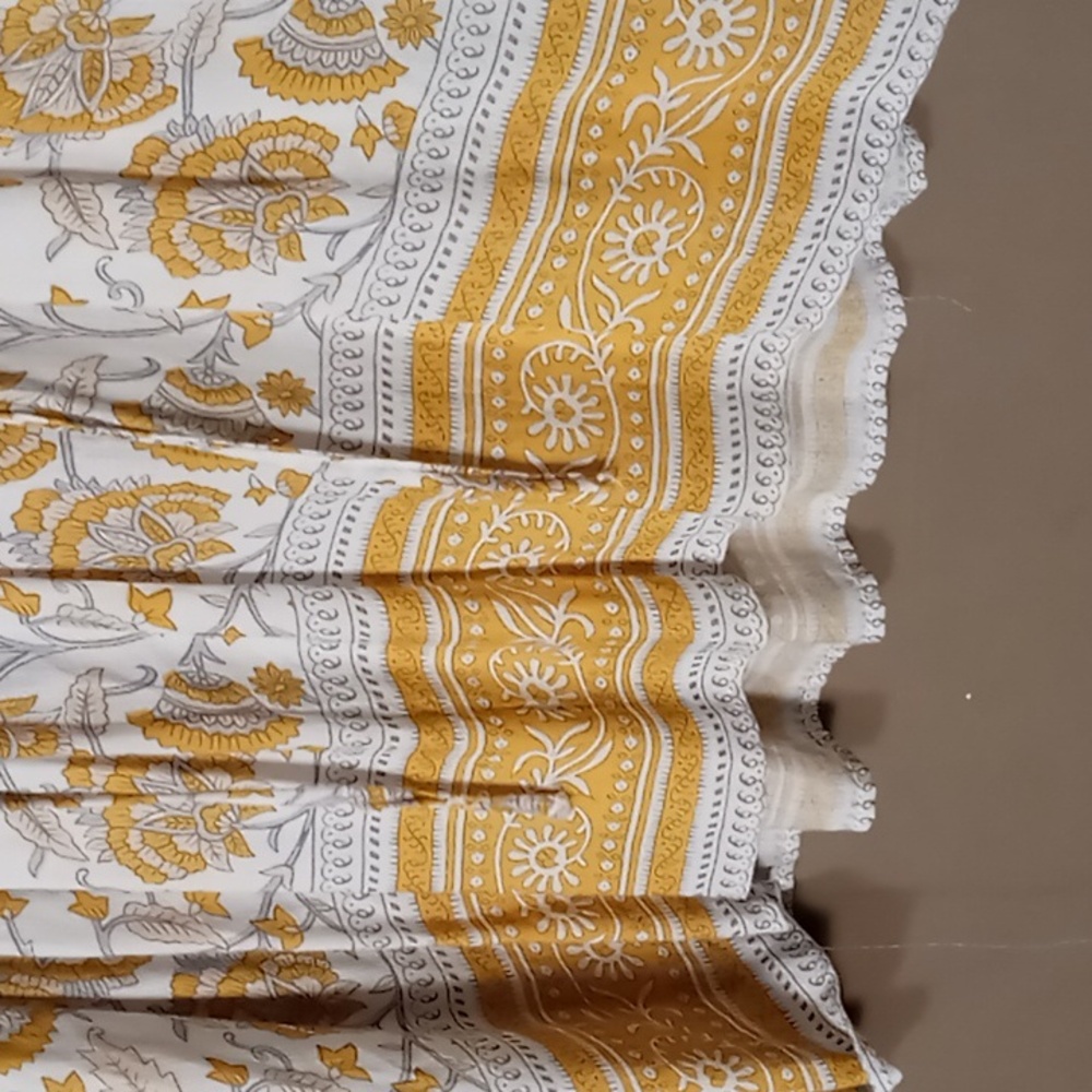 Rachel Zoe Yellow Patterned Wide Armed Blouse w Front Tie M - Picture 6 of 7